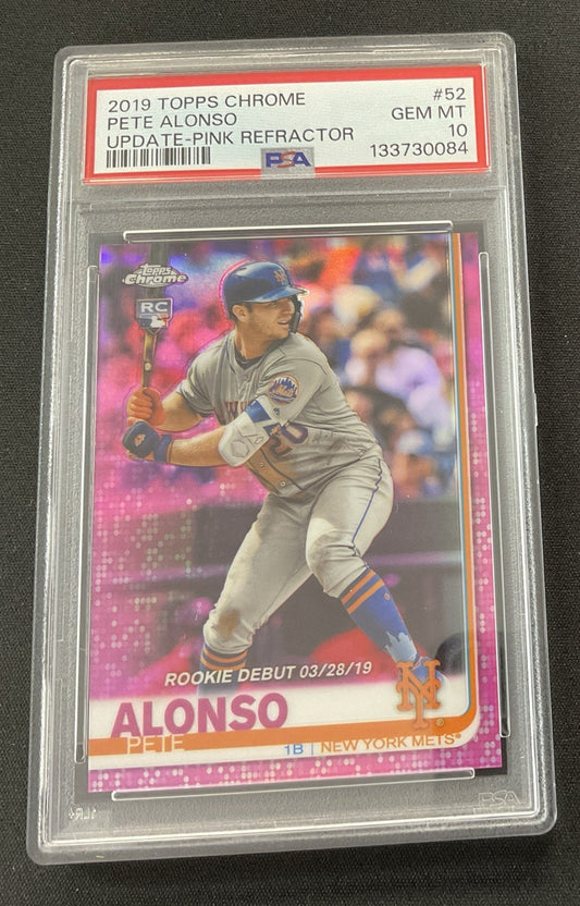 2019 Topps Chrome Update #86 Pete Alonso RC Rookie Pink Refractor PSA 10