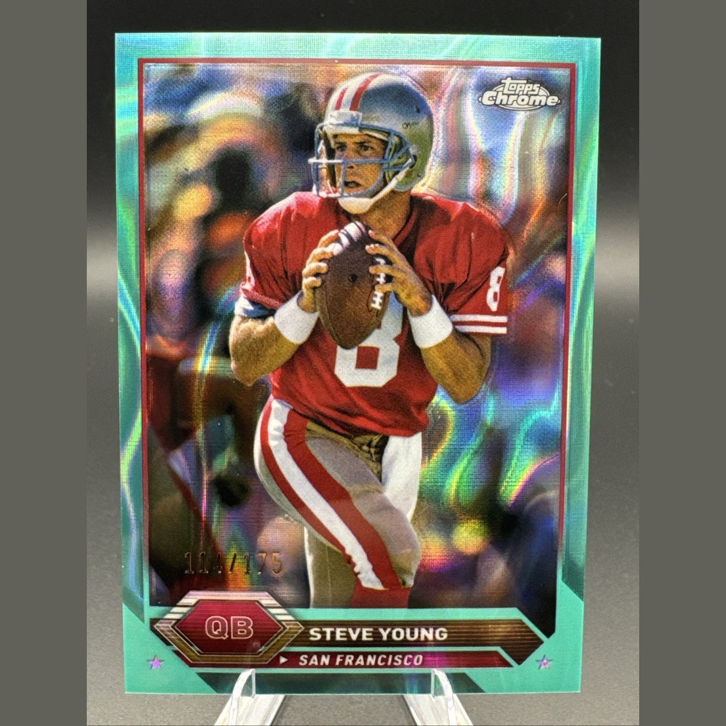 2024 Topps Chrome Composite #49 Steve Young Aqua Lava #/175