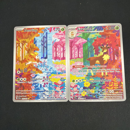 Deerling 165/162 & Sawsbuck 166/162 Temporal Forces Pokemon Pair