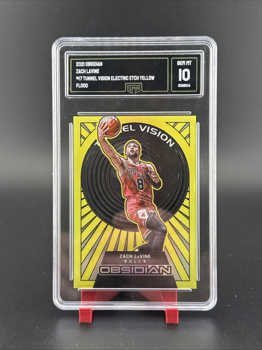 2021 Obsidian Zach Lavine #17 Tunnel Vision Electric Etch Yellow Flood