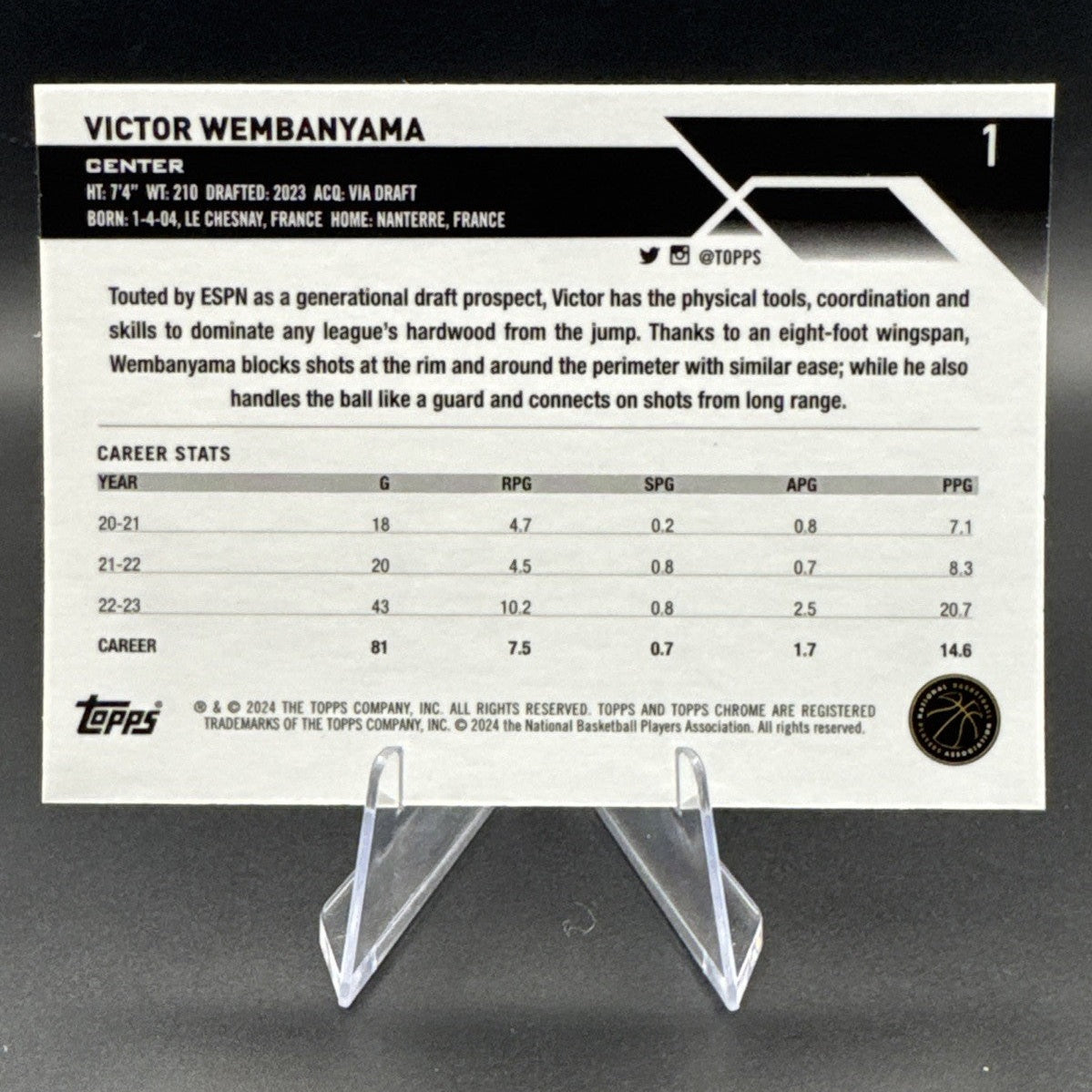 2023-24 Topps Chrome - Victor Wembanyama #1 (RC)