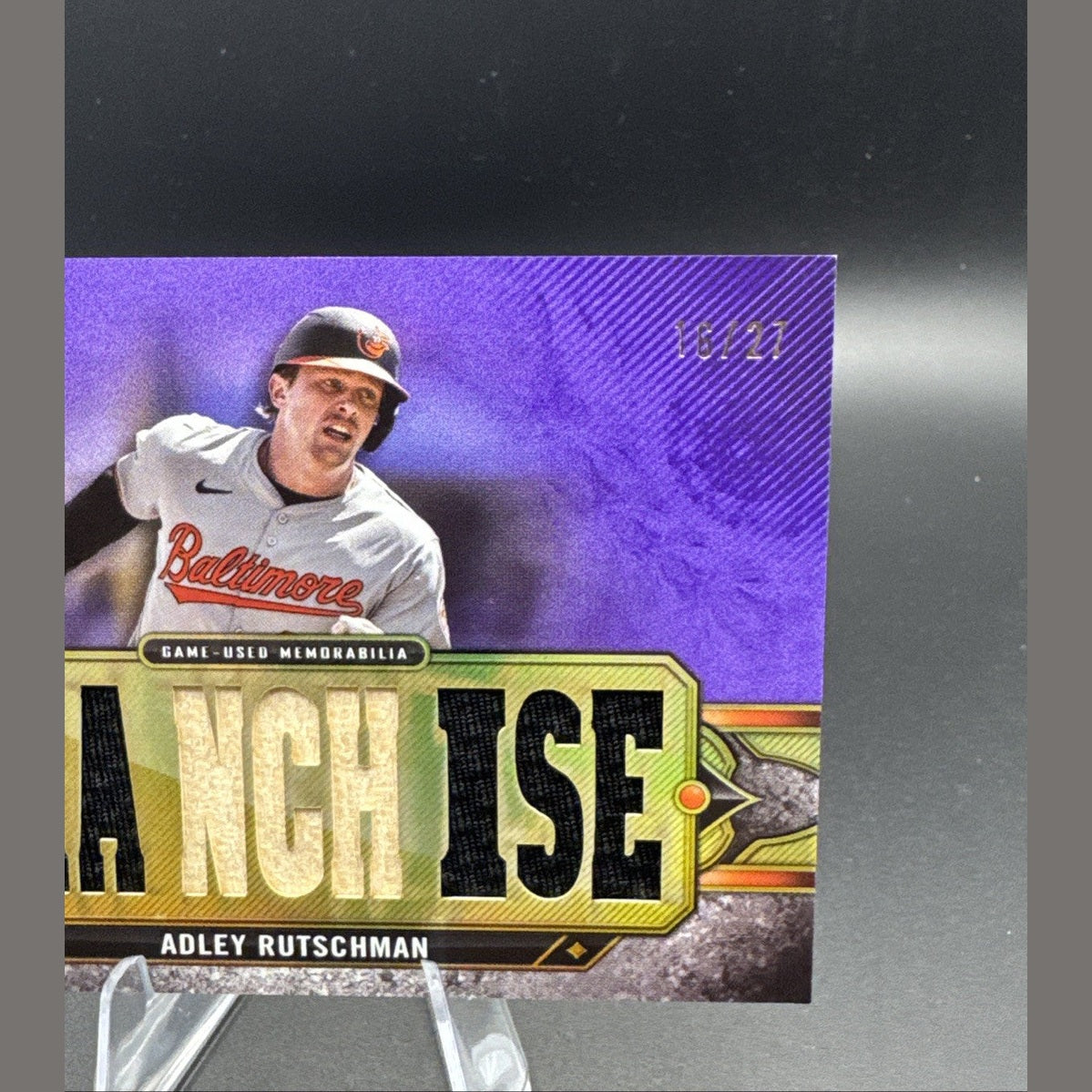 2024 Topps Triple Threads Relic Card Adley Rutschman /27 #TTR-MY1