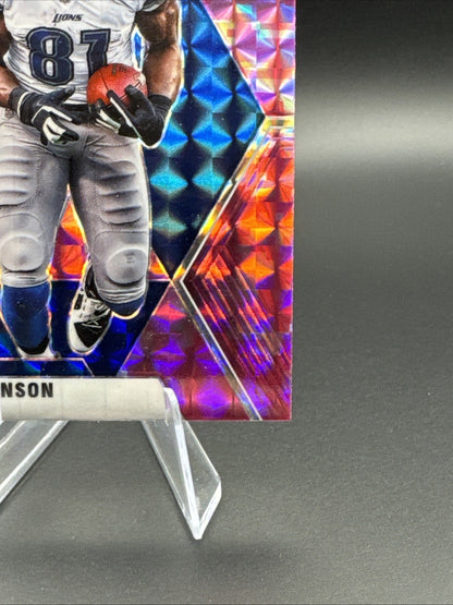 2020 Panini Mosaic #75 Calvin Johnson Prizm Camo Pink Detroit Lions