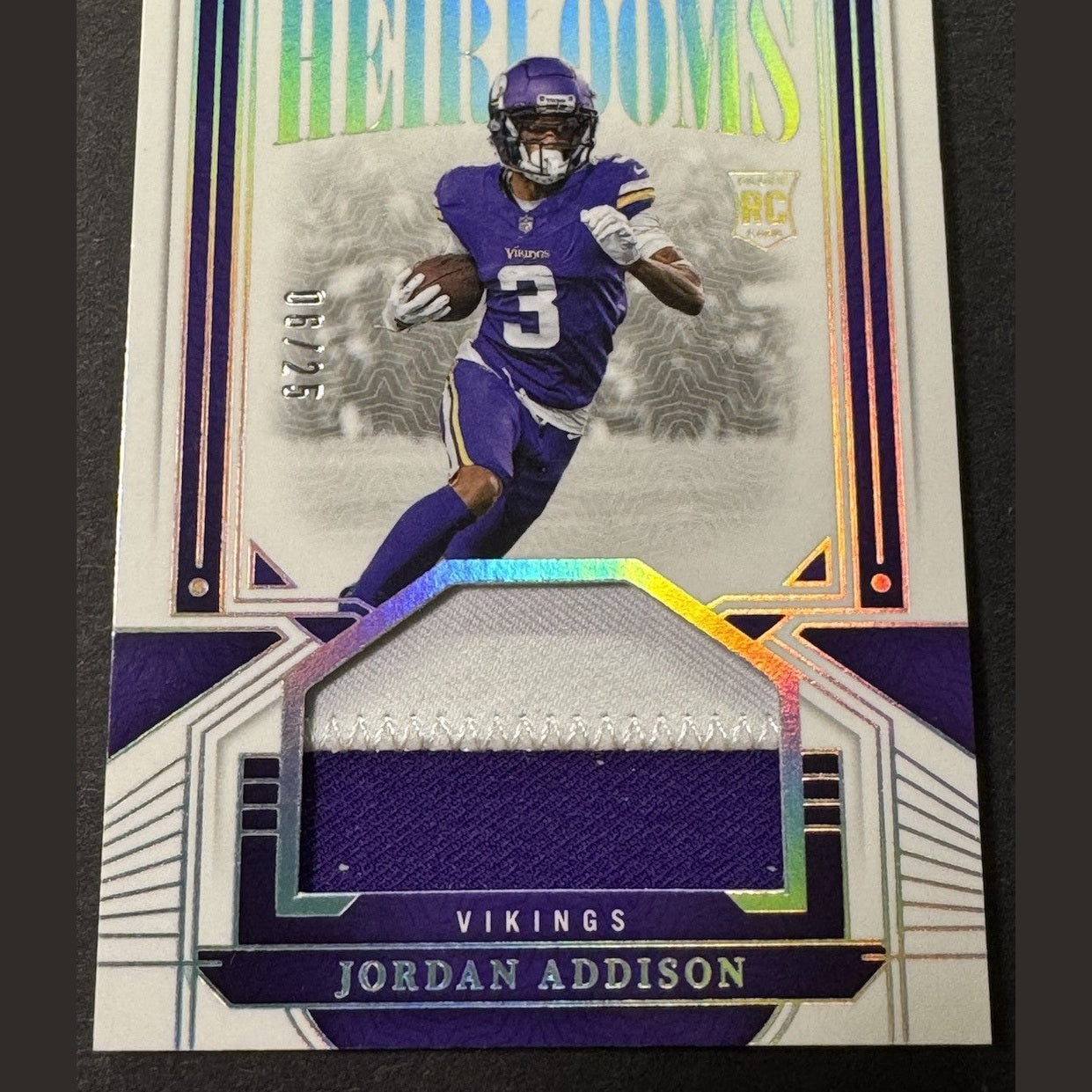 2023 National Treasures - Heirlooms Jordan Addison Holo Silver #HEI-JAD /25 RC