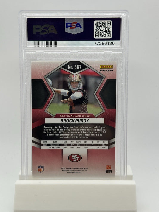 2022 Panini Mosaic Football Brock Purdy Reactive Orange RC! PSA 10!! Gem Mint!