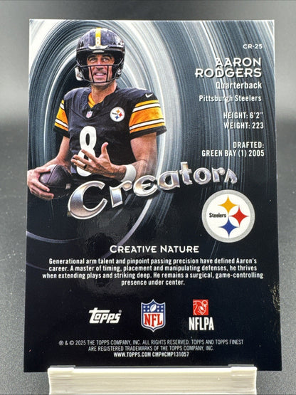 2025 Topps Finest Football #CR-25 Aaron Rodgers Creators 2/10