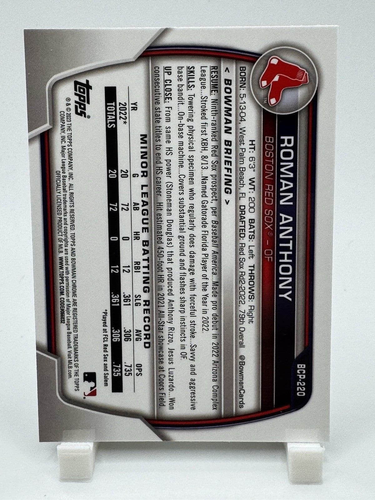 2023 Bowman Chrome ROMAN ANTHONY Mega Box Mojo Refractor BCP-220