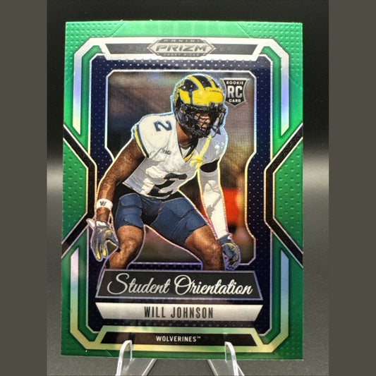 Will Johnson [Green] #18 2025 Panini Prizm Draft Picks Student Orientation