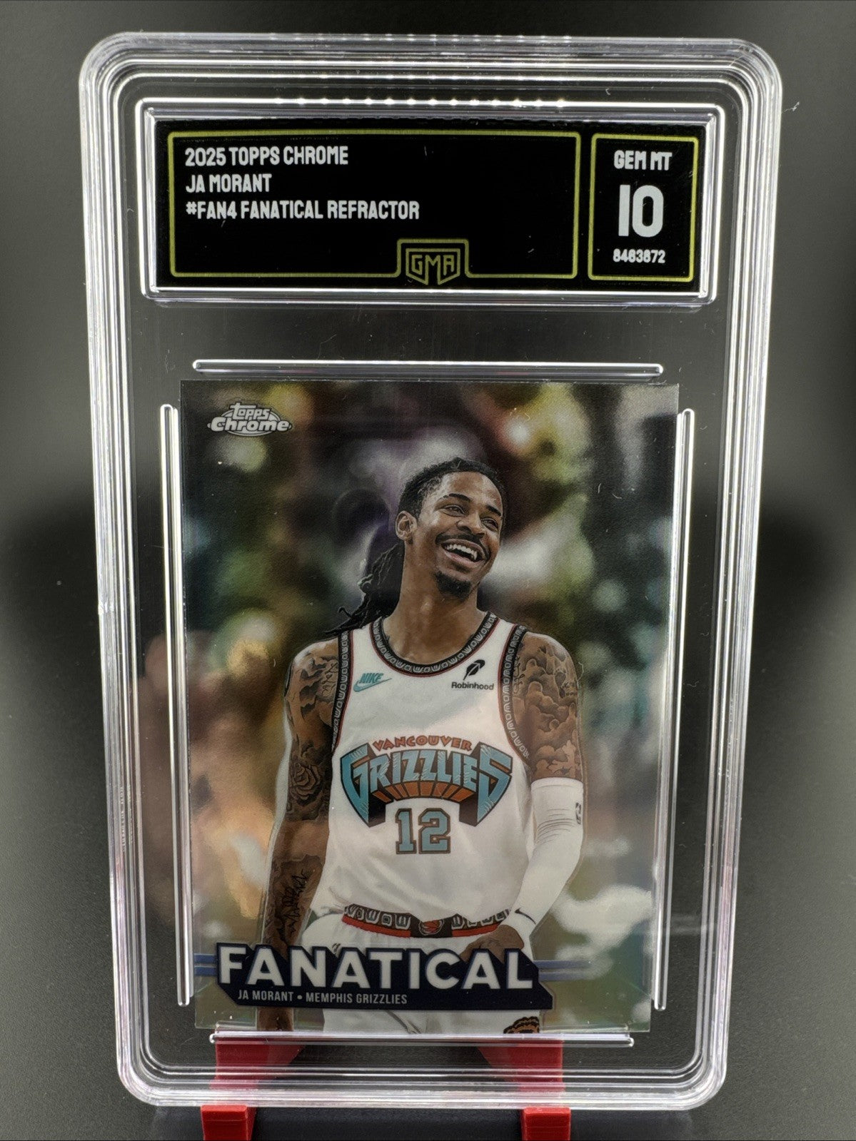 Topps 2025-26 Chrome Ja Morant Fanatical Insert #FAN-4 Grizzlies NBA GMA 10