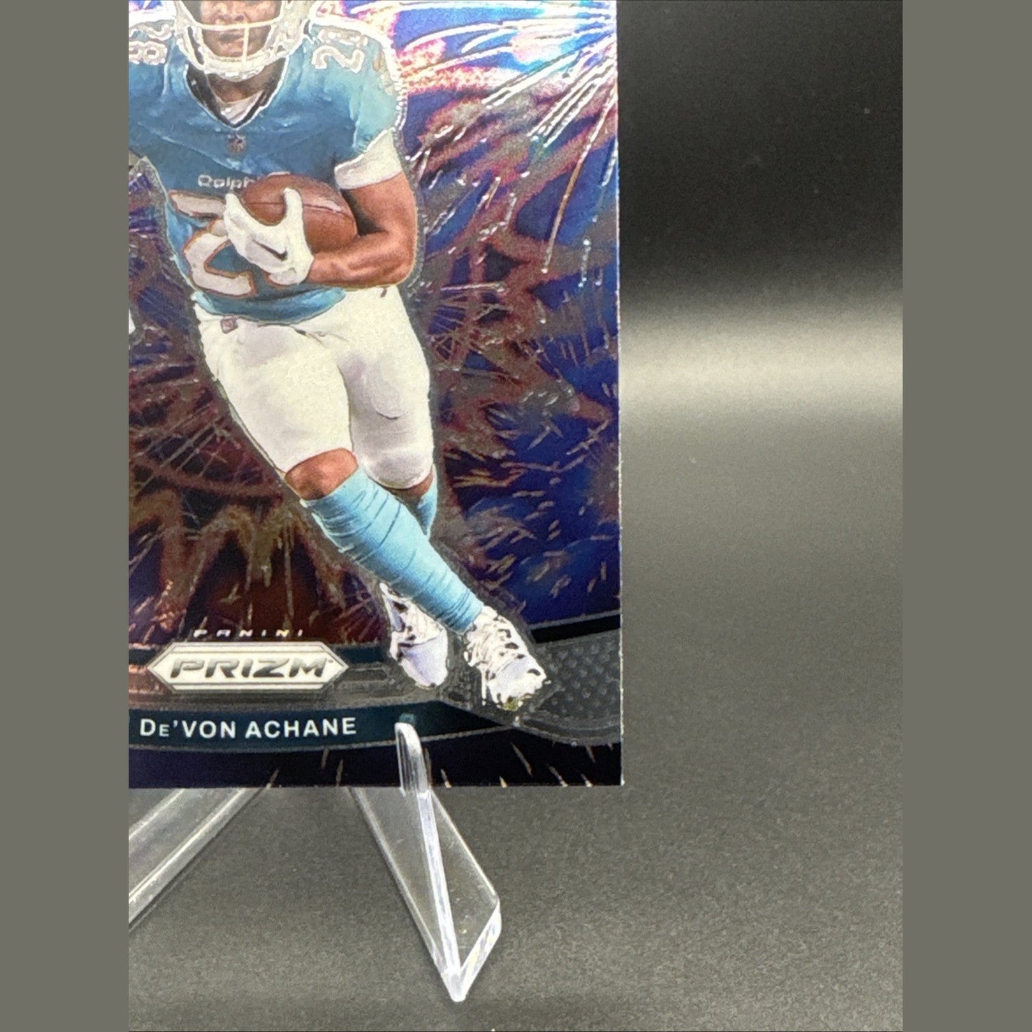 2024 Panini Prizm Devon Achane 12 Fireworks Green Insert Miami Dolphins Football