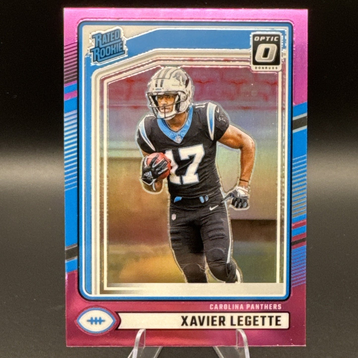 2024 Panini Donruss Rated Rookie Optic Preview Pink Prizm #323 Xavier Legette RC