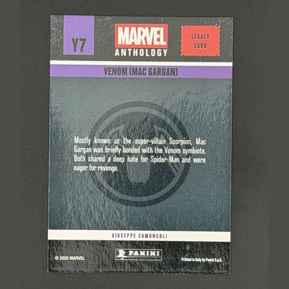 Venom Legacy Chrome 2025 Panini Marvel Anthology Y7 | Mac Gargan Spider-man