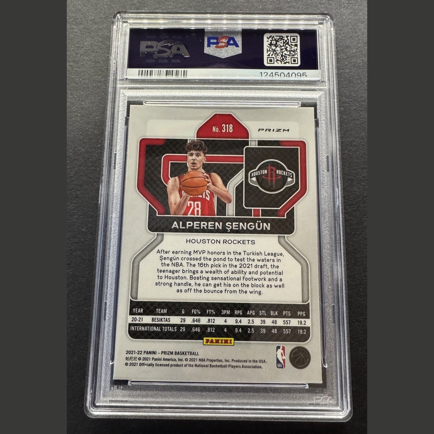 2021-22 Panini Prizm Alperen Sengun #318 Purple Wave Prizm (RC) PSA 9 !