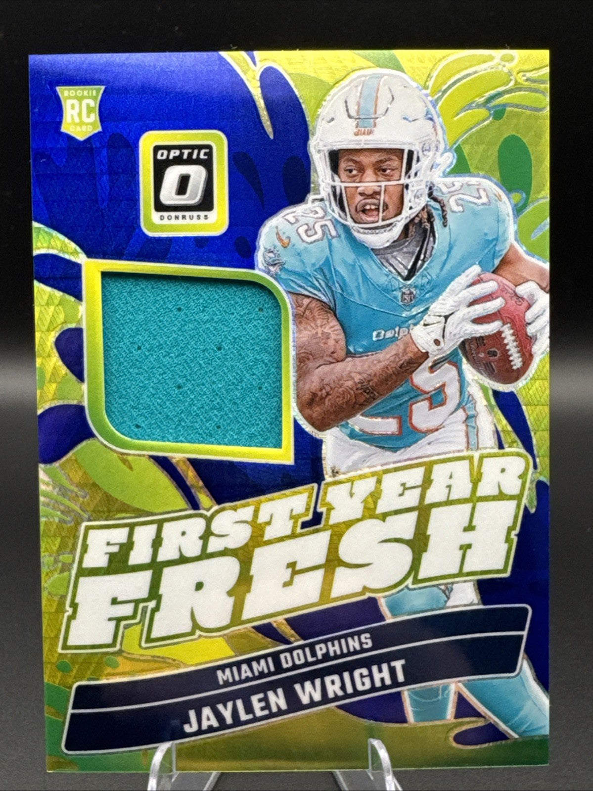 2024 Panini Optic Jaylen Wright First Year Fresh (RC) Blue Hyper #FYF-JWT