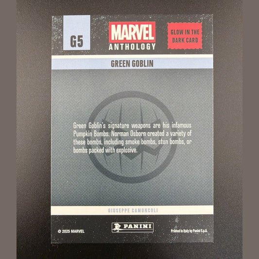 Green Goblin Glow in the Dark 2025 Panini Marvel Anthology G5 | Spider-man
