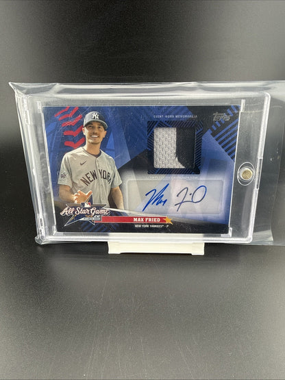 2025 topps Max Fried All Star Game Event Worn Patch And Auto /10