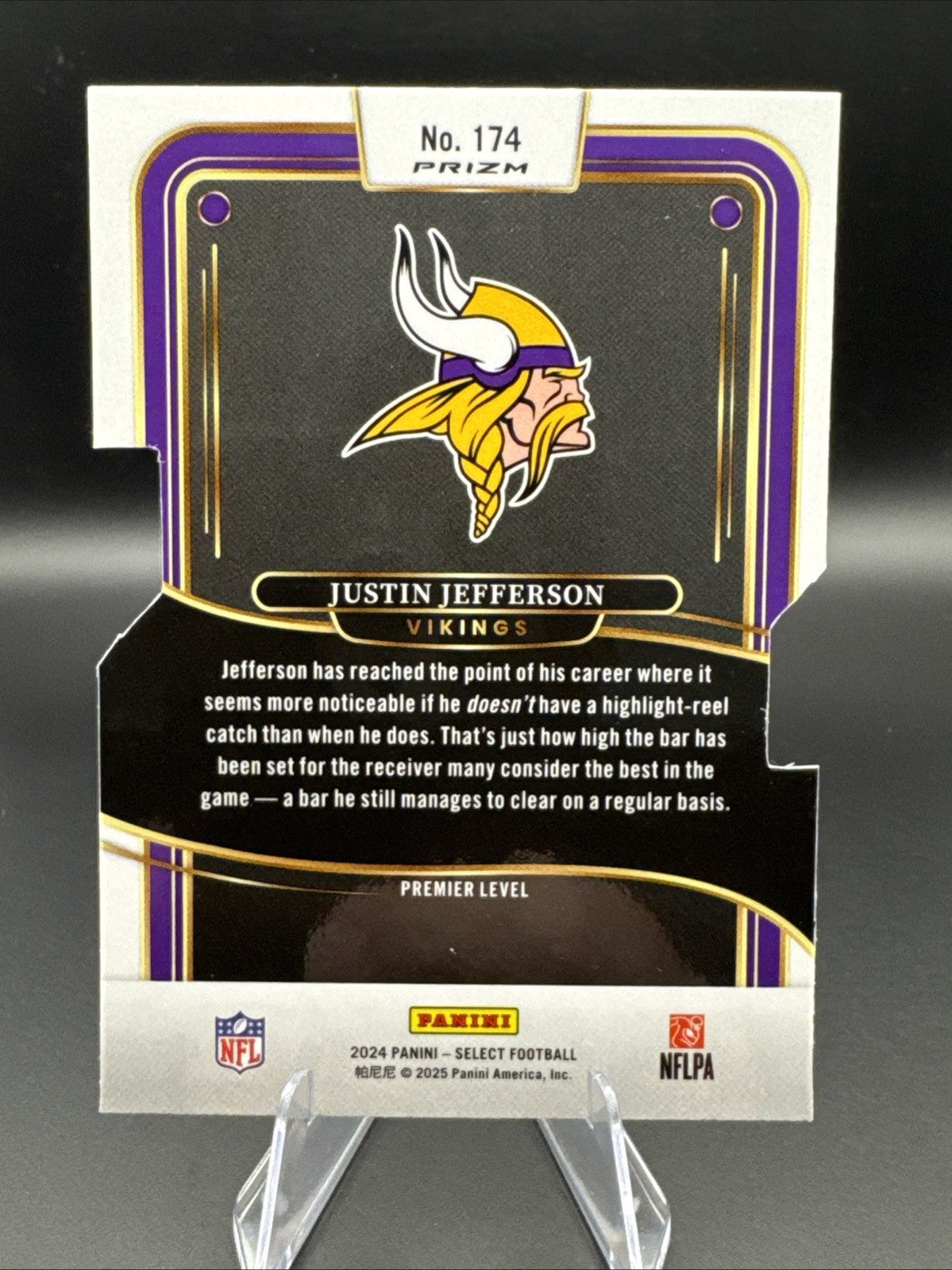 2024 Panini Select Premier Level Die-Cut Silver Justin Jefferson Vikings #174
