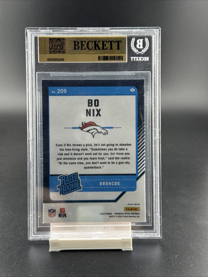 2024 Panini Donruss Optic - Rated Rookie Bo Nix #209 Red Hyper Prizm (RC)BGS 9.5