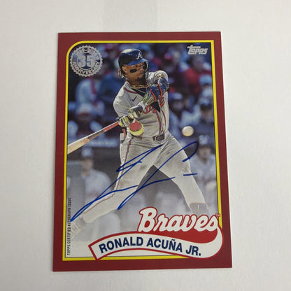Topps 2024 1989 Autographs Ronald Acuña Jr. Red #89BA-RAJ /25 Braves