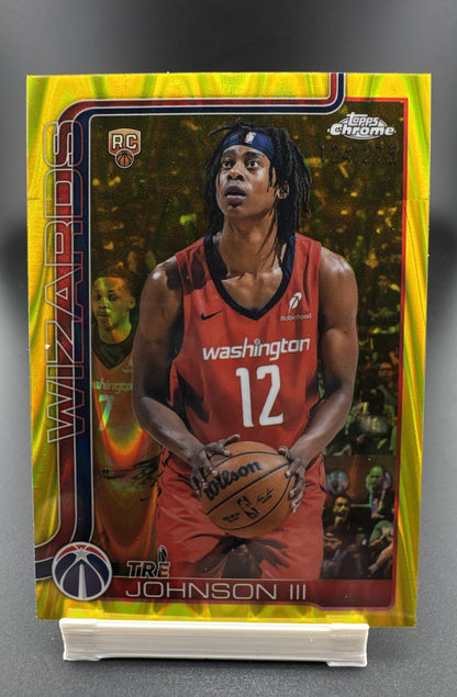 2025-26 Topps Chrome - Tre Johnson #256 Yellow RayWave Refractor /275 (RC)