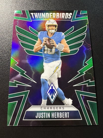 2025 Panini Phoenix Thunderbirds Justin Herbert Green /99 Charger SP