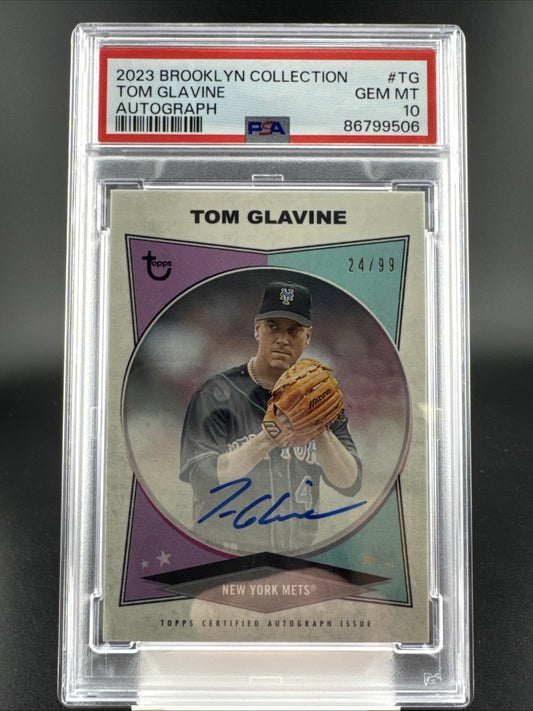 2023 Topps Brooklyn Collection - Autographs Tom Glavine #AC-TG 24/99 (AU) PSA 10