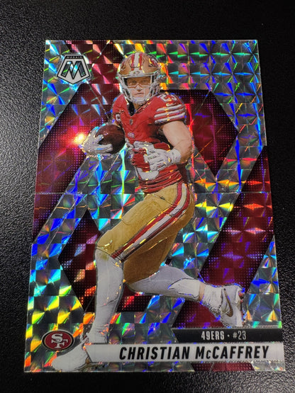 Christian McCaffrey 2025 Panini Mosaic Reactive Silver Prizm Card- #179 49ers