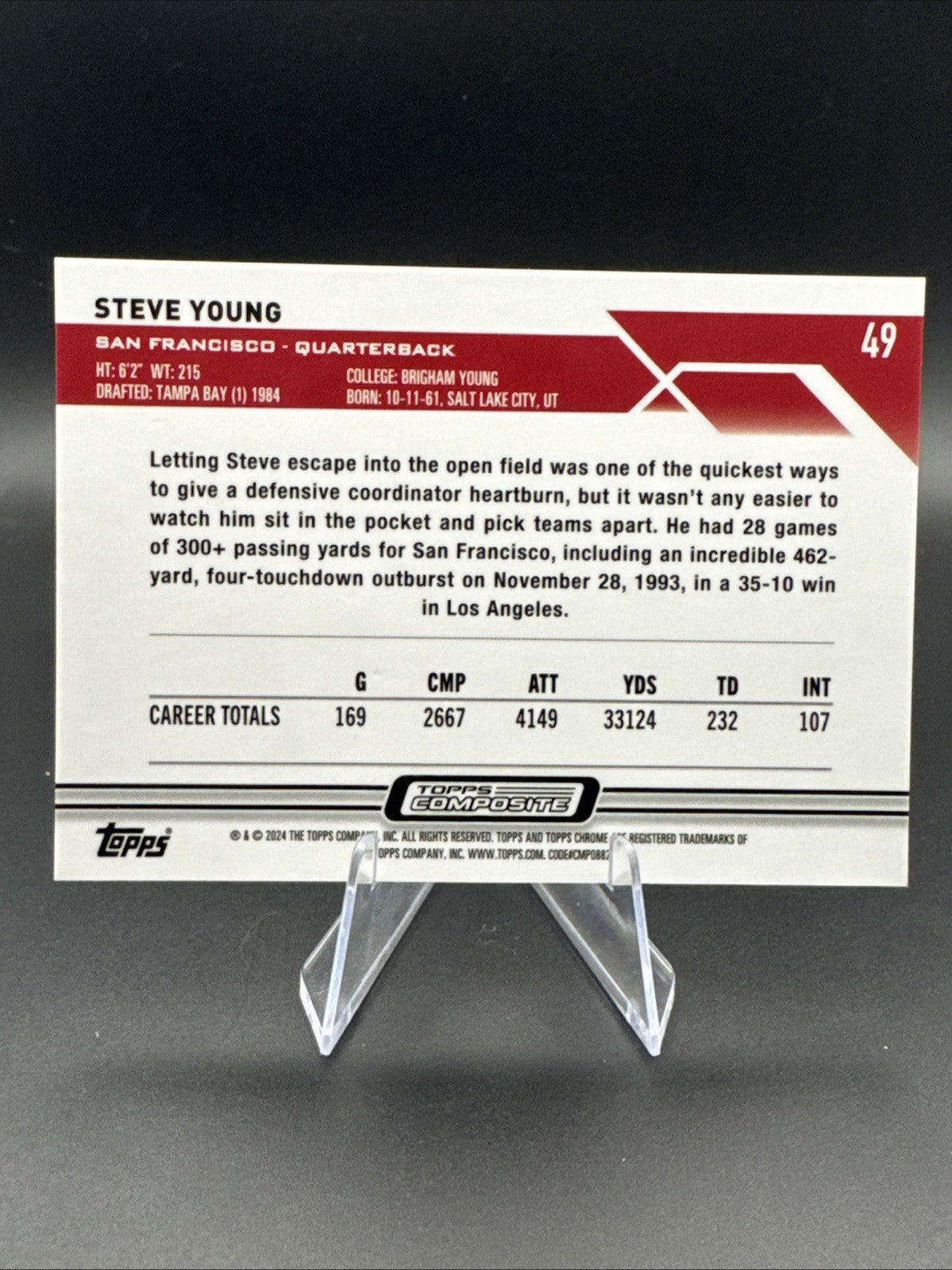 2024 Topps Chrome Composite #49 Steve Young Aqua Lava #/175