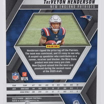 2025 TreVeyon Henderson Panini Mosaic RC #325 Patriots Rookie