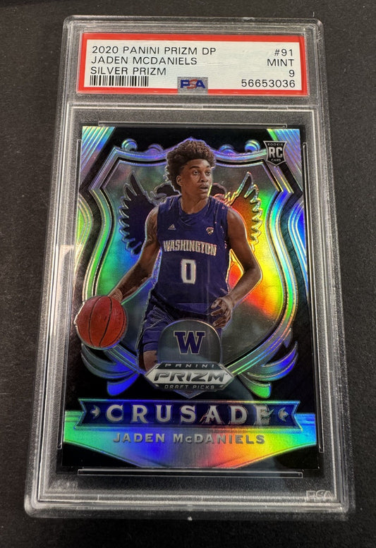 2020 Panini Prizm Crusade Jaden McDaniels Silver Prizm PSA 9