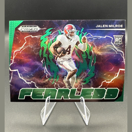 2025 Prizm Draft Picks Jalen Milroe Fearless Green Prizm #F-JME