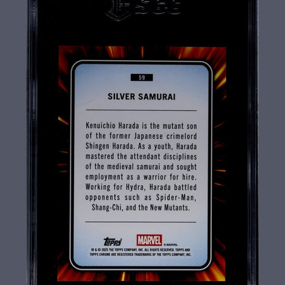 Topps Marvel Chrome 2025 | Silver Samurai Blue & Green Shimmer 18/199 59