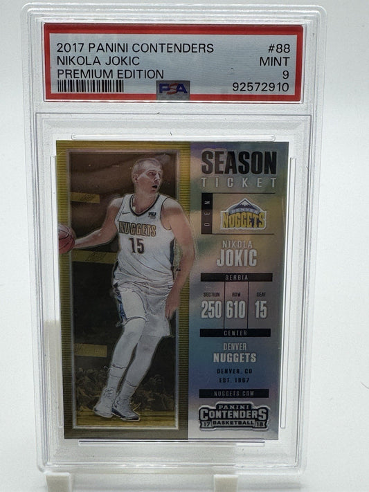 2017 18 Panini Contenders Nikola Jokic Silver Prizm Premium #88 PSA 9 Nuggets
