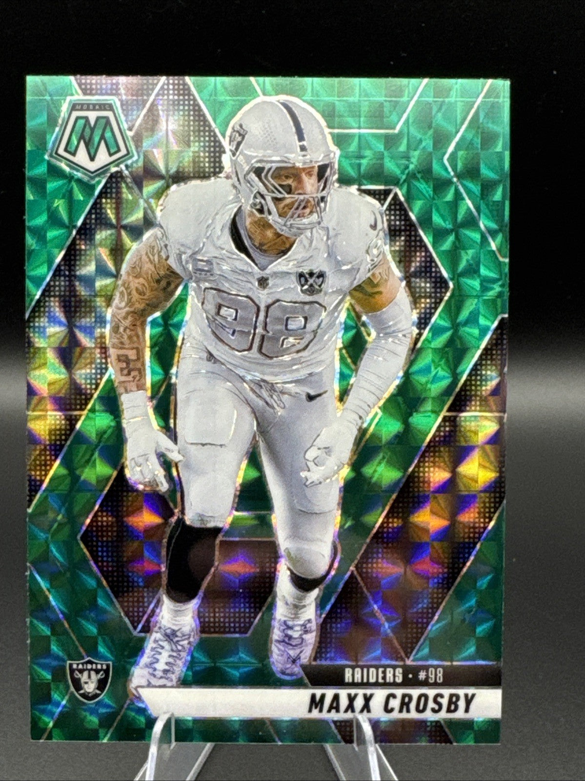 Maxx Crosby 2025 Mosaic Green Prizm #249 Las Vegas Raiders