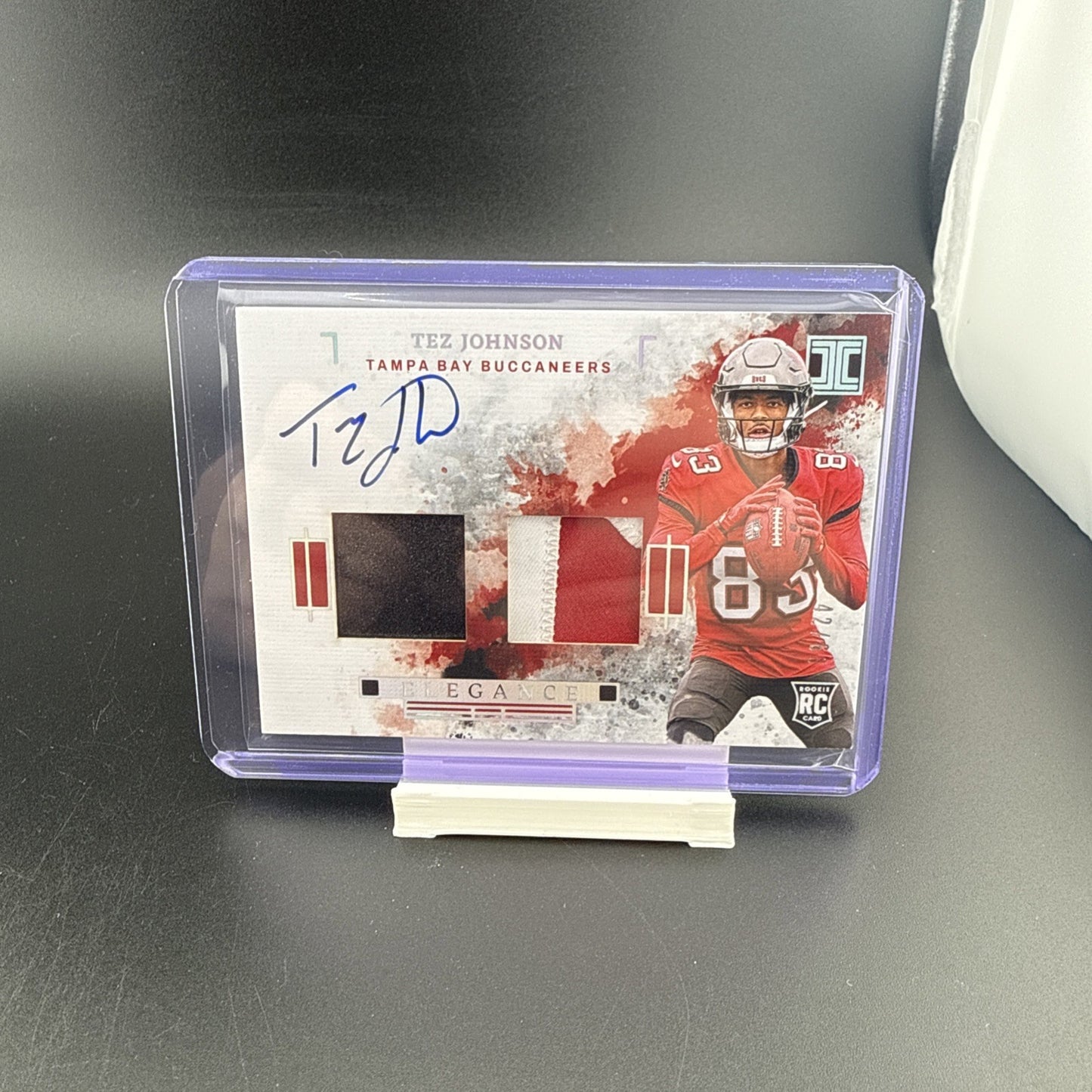 2025 Panini Impeccable - Elegance Rookie Helmet and Patch Autos Tez Johnson /89