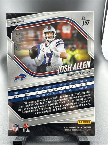 Josh Allen 2025 Panini Prizm Pandora /400 Card #167 Buffalo Bills MVP