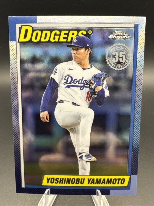 Yoshinobu Yamamoto 2025 Topps Chrome Update 1990 #90CU-14 Los Angeles Dodgers