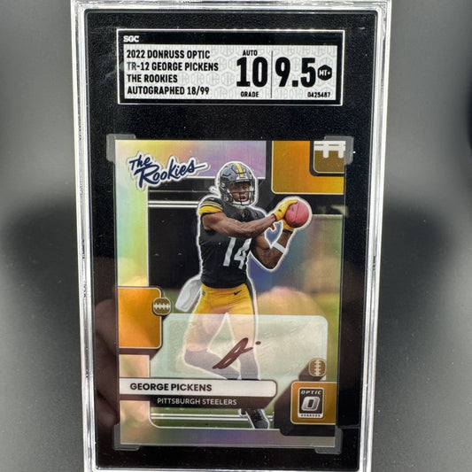 2022 Optic George Pickens The Rookies Auto 18/99 SGC Auto 10 Grade 9.5
