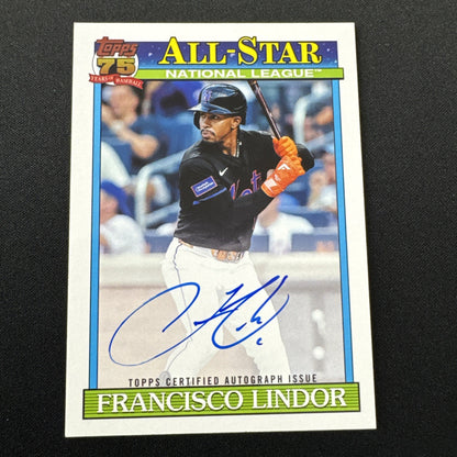 2026 Topps Series 2 1991 All-Star Auto 91AS-FL Francisco Lindor On Card Auto