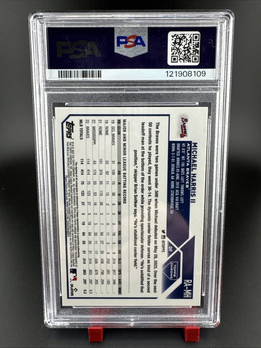 2023 Topps Chrome Michael Harris Rookie Auto 39/99 PSA 10 Auto 10