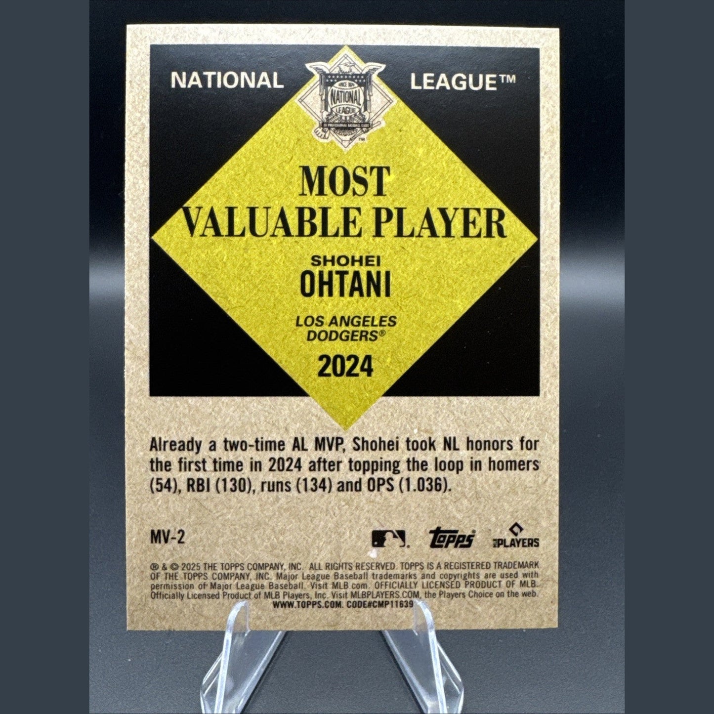 2025 Topps Update Most Valuable Player Shohei Ohtani #MV-2 National League LA
