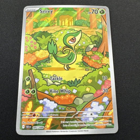 Pokémon TCG SV Snivy Illustration Rare Card 087/086 NM Black Bolt