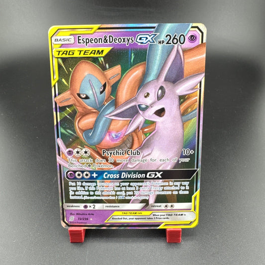 2019 Espeon and Deoxys GX 72/236 Pokemon TCG Unified Minds Tag Team Ultra Rare