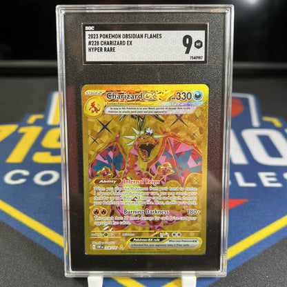 Pokemon Obsidian Flames 2023 Charizard EX Hyper Rare Card #228/197 SGC 9