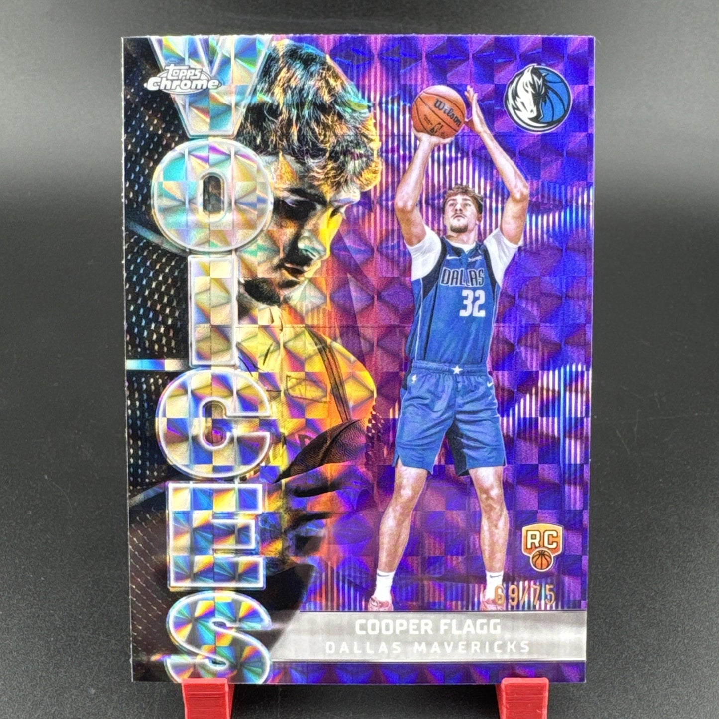 2025-26 Topps Chrome Cooper Flagg #VS-6 Purple Geometric Voices Rookie RC 69/75
