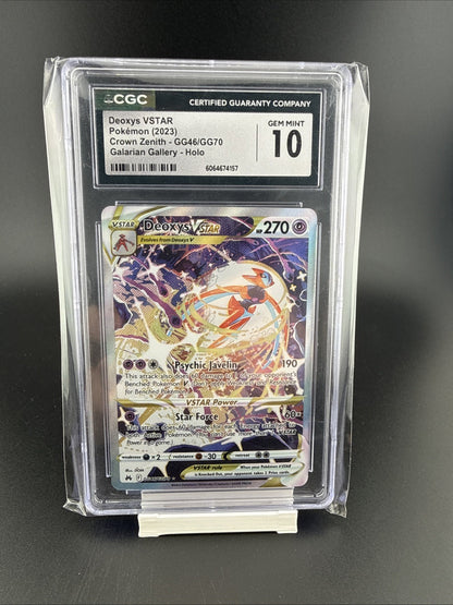 Deoxys VSTAR GG46/GG70 Crown Zenith: Galarian Gallery Holo CGC 10 Pristine