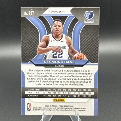 2020-21 Panini Prizm Desmond Bane #297 Silver Prizm Orlando Magic Rookie