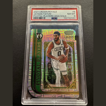 2021-22 Crown Royale Jayson Tatum Pivotal Players Asia Gold /10 Celtics PSA 8