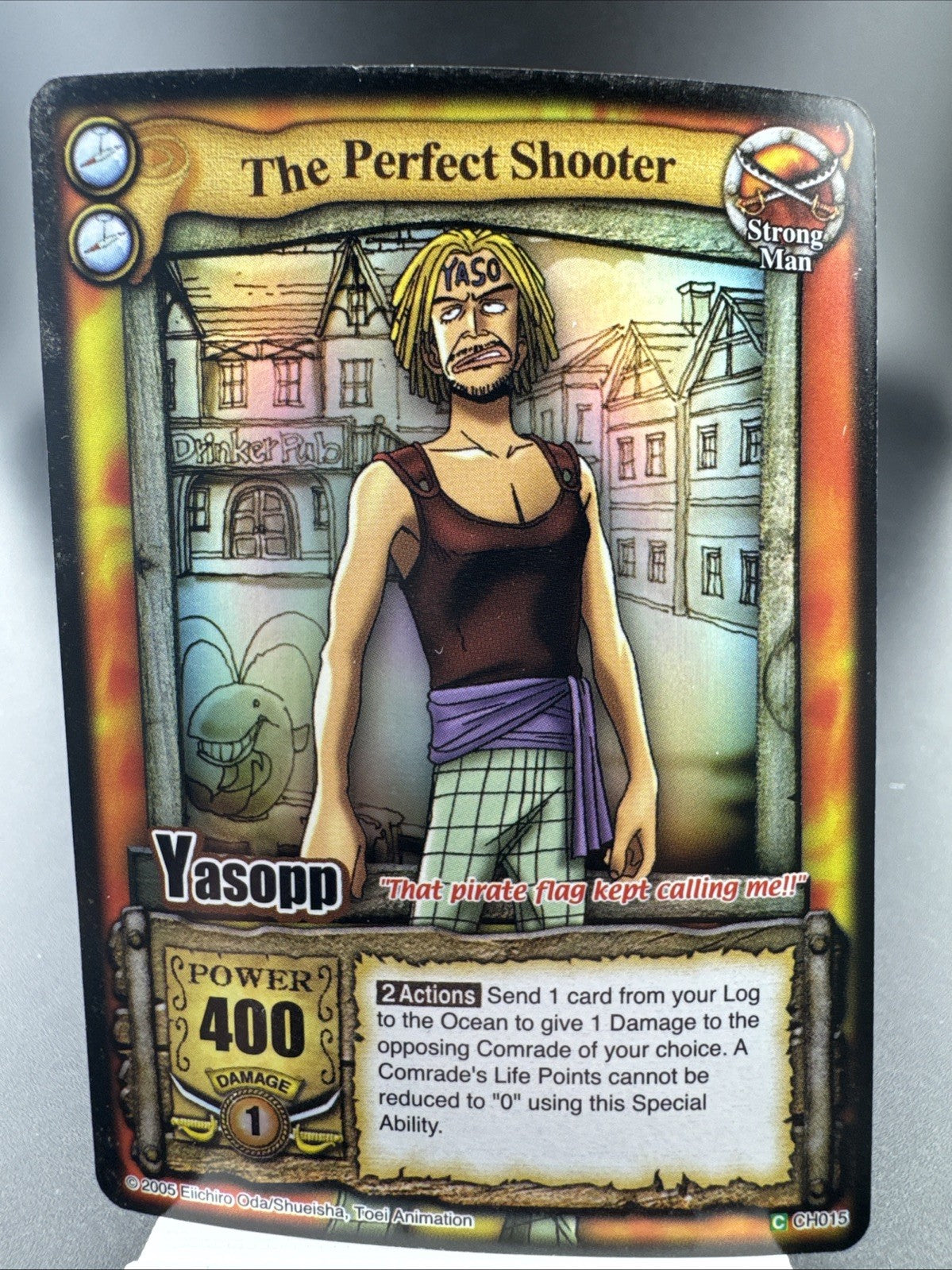 Bandai One Piece CCG Card Yasopp The Perfect Shooter Holo The Quest Begins 2005