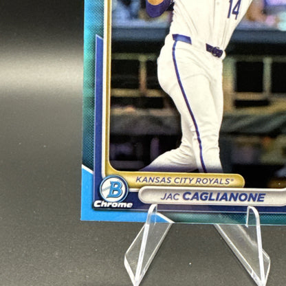 Jac Caglianone 2024 Bowman Draft Baseball 1st Chrome Sky Blue Refractor Royals